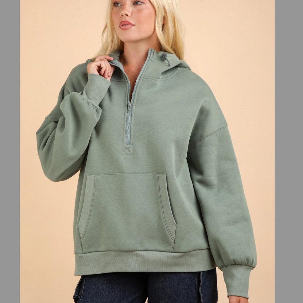 Boutique Oversized Half-zip hoodies